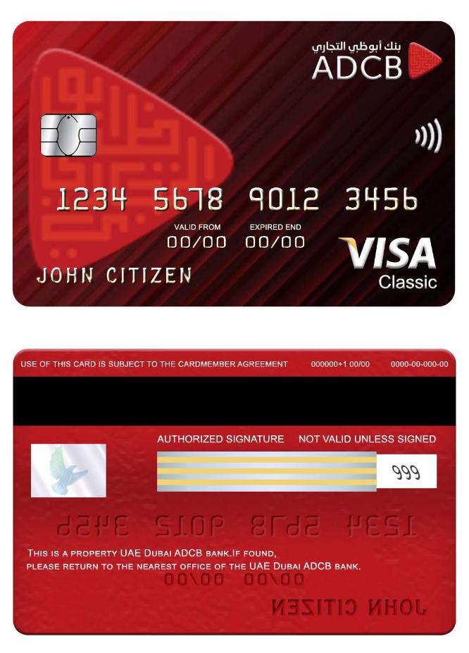 UAE Dubai ADCB bank visa classic card